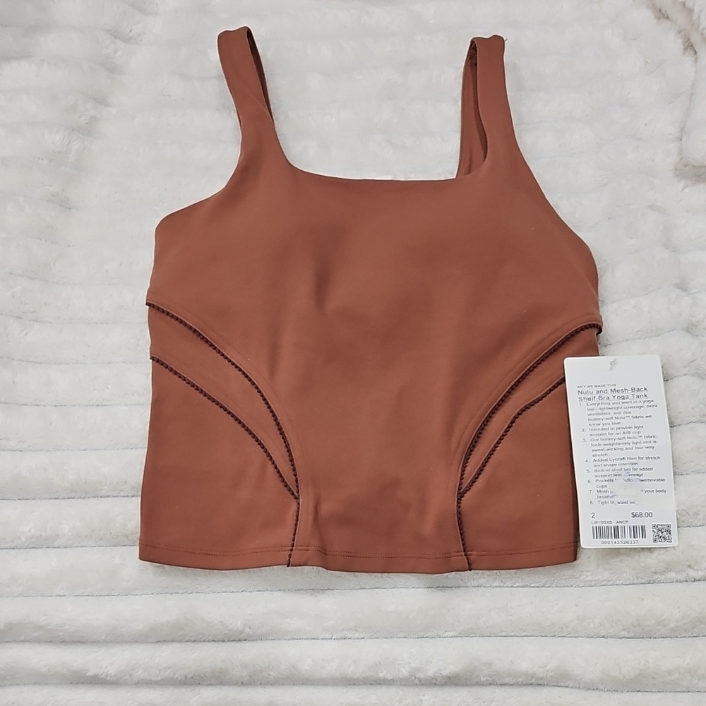 NWT Lululemon Nulu And Mesh Back Shelf Tank Yoga Tank
